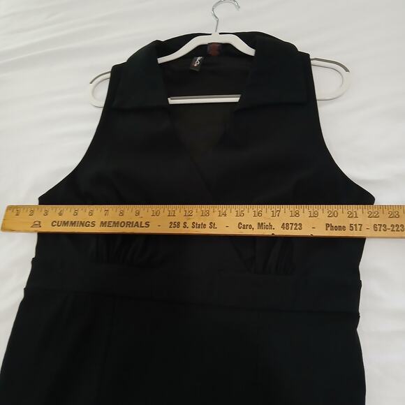 Retro Chic 18 black sleeveless collared side-zip bodycon dress w/rear kick-pleat - Picture 12 of 14